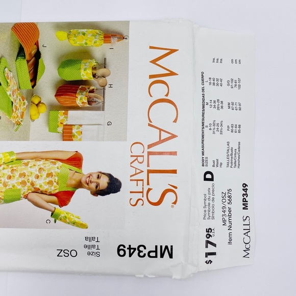 McCalls MP349 Kitchen Accessories & Apron Pattern Sz:One Size - Picture 2 of 5